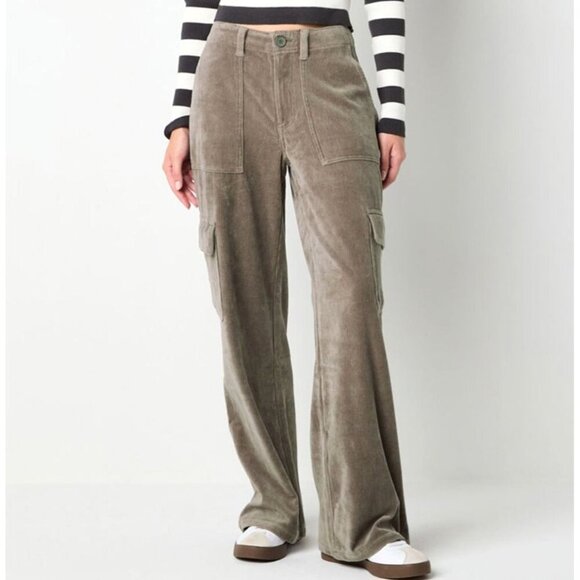 ARIZONA Low Rise Loose Fit Wide Leg Style Corduroy Cargo Pant-Juniors -6 - Picture 2 of 10